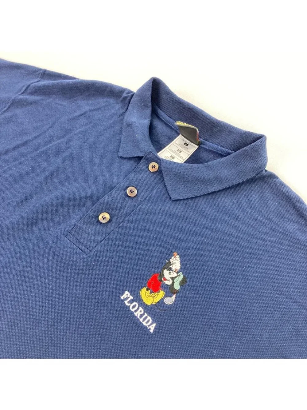 VTG Mickey Unlimited Men's Mickey Mouse Disney Golf Polo Navy Blue • Large